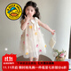 G.DUCKKIDS小黃鴨童裝女童連衣裙夏季新款兒童裙子女孩公主裙禮服網(wǎng)紗蓬蓬裙 杏色 100 尺碼2~3歲【90-100cm】