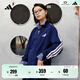 adidas經(jīng)典休閑三條紋長(cháng)袖套裝男女秋季阿迪達斯官方輕運動(dòng)   深藍 (偏小，推薦買(mǎi)大1碼)   M