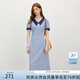 范思藍恩格紋miu系學(xué)院風(fēng)連衣裙2025夏季新款少女氣質(zhì)通勤2699 海鹽梔子藍 XL