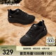 斯凱奇（Skechers）厚底慢跑鞋女鞋百搭增高時尚透氣休閑鞋舒適潮流運動鞋子117380 全黑色/BBK 38