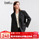 百圖betu女裝秋季新款西裝翻領(lǐng)時(shí)髦百搭廓形西裝西服外套2408T59 炭灰 S
