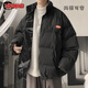 邊七面包服兩面穿棉衣男韓版潮流立領(lǐng)棉衣冬季ins加厚棉服外套棉襖潮 路人邦W20雙面穿黑灰 3XL
