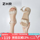 ZHR涼鞋女夏季時(shí)尚厚底增高女鞋簡(jiǎn)約一字帶搭扣鞋子女 M563 米色 36 