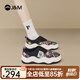 快樂瑪麗（J&M）樂福鞋女鞋2025春季新款厚底懶人一腳蹬休閑鞋增高印花通勤鞋單鞋 黑色 38 (曬圖送20元紅包）