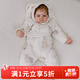 OAK FAMILY 新生兒夾棉連體衣寶寶冬裝棉衣爬服百天連體嬰兒衣服 【斜襟連帽】奶油兔 80cm （推薦9~18個(gè)月）