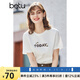 betu百圖女裝春裝新款寬松韓版卡通印花短袖T恤ins潮JD2102T08 白色 S