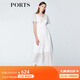 PORTS寶姿商場(chǎng)同款 春夏新品女裝優(yōu)雅復(fù)古V領(lǐng)中長(zhǎng)款連衣裙 米白 XS (2)