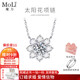 MoLi18K金鉑金河南人工人造培育鉆石手捧花太陽(yáng)花鎖骨項鏈套鏈吊墜女 鉑金墜+鉑金鏈培育鉆DVVS/IGI證書(shū) 30分