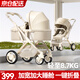 ANGI BABY嬰兒推車可坐可躺嬰兒車輕便折疊新生兒減震高景觀雙向兒童手推車 星釉流光白【全新升級(jí)】PU橡膠輪
