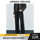 UR冬季新款女裝復(fù)古休閑水洗絨底牛仔長褲UWM840105 正黑 26