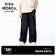 little MO&Co.原紗防曬1000 little moco童裝25夏裝新款男女童運動(dòng)風(fēng)休閑長(cháng)褲 黑色 130 130/56