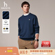 哈吉斯（HAZZYS）男裝 秋款【張晚意明星同款】簡(jiǎn)約休閑男上衣PHIZ圓領(lǐng)基礎(chǔ)衛(wèi)衣男 淺藏青色LN XL （180/100A 50）