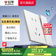 公牛（BULL）超薄開關(guān)插座面板86型usb五孔帶開關(guān)網(wǎng)絡(luò)空調(diào)插座蝶翼 G57暮雪白 【五孔帶單控】 開關(guān)