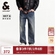 杰克·瓊斯（JACK&JONES）復(fù)古水洗貓須長褲男士百搭潮流時尚酷帥寬松牛仔褲男裝