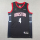 NBA VIBE25賽季火箭隊4號杰倫格林球衣黑色城市版刺繡籃球服隊服歐碼偏大25款火箭城市版4號黑S
