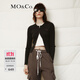 MO&Co.針織開(kāi)衫字母刺繡雙開(kāi)頭拉鏈修身針織衫辣妹風(fēng)醬果紅摩安珂 深花灰色-第2批 L 170