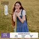 Teenie Weenie小熊連衣裙女2025年夏季新款學(xué)院風(fēng)活力牛仔背帶裙短裙女 淺藍色 L