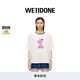 WE11DONE【明星同款】中性男女同款經(jīng)典小怪獸印花刺繡圓領(lǐng)T恤 黑色 M
