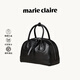 MARIE CLAIRE輕奢大牌女包奢侈品包包2025新款女士手提貝殼包通勤百搭斜挎包 黑色【限定禮盒-現貨速發(fā)】