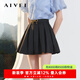 AIVEI欣賀艾薇24夏新設計感顯瘦百搭A字闊腿裙褲黑色短褲R0360158 黑色 M