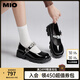 MIO七夕禮物[白鹿同款]米奧春季松糕底瑪麗珍女鞋厚底單鞋復古小皮鞋 黑色   偏瘦腳型建議選小一碼 37