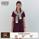 Teenie Weenie小熊春夏季通勤職場寬松POLO披肩連衣裙學(xué)院風(fēng)時(shí)尚女 酒紅色 S (160)