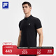 FILA 斐樂(lè )官方男子針織短袖POLO衫2025秋季新款健身運動(dòng)涼感上衣 深黑-BK 2XL 185/104A/XXL