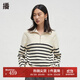 播商場(chǎng)同款Polo領(lǐng)條紋針織衫女秋新款寬松薄款毛衣BDR3SD1911 W22淺云條 M