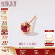 六福珠寶 18K金紅寶石耳釘(單只) 共5分/紅18K/約0.36克