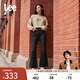 Lee【張凌赫代言】426修身高腰微喇經(jīng)典五袋款黑色女牛仔褲顯瘦潮 黑色（褲長29） 25