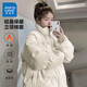 真維斯女裝冬季寬松慵懶風(fēng)立領(lǐng)上衣保暖PU皮棉服外套G2 米白色8118 XL 180/100A