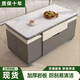 我愛(ài)川威可升降茶幾餐桌兩用現代簡(jiǎn)約家用客廳小戶(hù)型多功能折疊移動(dòng)茶幾桌 包安裝【雪山白巖板+灰柜體】 120*60cm