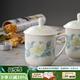 華光國(guó)瓷 骨瓷茶杯帶蓋 辦公會(huì)議杯 陶瓷茶杯 手工茶杯蓋杯 清秋雅韻 單杯