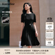 珂萊蒂爾【桑蠶絲】2025年夏季新款優(yōu)雅浪漫氣質(zhì)時(shí)尚釘鉆連衣裙女 黑色 L
