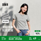 森馬短袖T恤女短款字母插肩袖緊身2025夏季新款時(shí)尚燙鉆衣服氣質(zhì) 中花灰00510 M