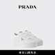 PRADA/普拉達【禮物】女士Downtown Bold厚底牛皮革運動(dòng)鞋 白色 36.5