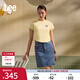 Lee商場(chǎng)同款25新品五袋款下擺毛邊設計中淺藍色女牛仔半裙休閑潮 中淺藍色 L