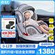 感恩西亞系列兒童安全座椅0-4-12歲汽車(chē)用嬰兒寶寶360度旋轉帶支撐腿 側翼-紳士灰