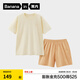 蕉內（Bananain）王一博同款305H純棉睡衣男女士100%棉情侶家居服短袖短褲套裝夏季 【短褲款素色-女】檸糖黃 2XL