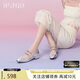 真美詩銀翼少女春季羊皮粗跟銀色瑪麗珍鞋女J6621AQ4 銀色 37 