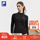 FILA 斐樂(lè )25冬季新款健身運動(dòng)半拉鏈瑜伽跑步內搭加絨保暖女子長(cháng)袖T恤 深黑-BK L 170/88A/L