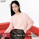 LILY春新款女裝多巴胺穿搭含綿羊毛馬海時(shí)尚針織衫套頭毛衣女 122粉紅 M