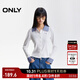 ONLY2025秋季新款襯衫拼接領(lǐng)口設計翻領(lǐng)長(cháng)袖正肩T恤女|125302020 A43奶油白色 S