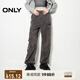ONLY秋季褲腳抽繩寬松高腰工裝褲休閑褲女|124414034 E15 無言灰色 XS (155) 60A