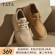 他她（TATA）英倫棕色工裝鞋皮鞋男士透氣真皮商務(wù)休閑鞋男鞋2025新款OCD07AM5 卡其色 41