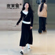 唐菓蜜早秋連衣裙女2025新款女裝韓版時(shí)尚百搭減齡休閑風(fēng)顯瘦套裝裙子 黑色 M
