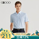 G2000【吸濕速干】G2000男裝SS24商場(chǎng)新款多面彈性吸濕速干短袖襯衫 速干標準領(lǐng)-淺藍色條紋時(shí)尚 L /07