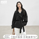 對白簡(jiǎn)約隨性翻領(lǐng)短款風(fēng)衣外套女2025秋季新款小個(gè)子氣質(zhì)寬松上衣 靜謐黑 S