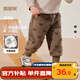 嘟嘟家寶寶褲子加絨冬季男童冬裝保暖女童長(cháng)褲潮兒童休閑褲 咖色小熊120