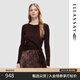 歌力思（ELLASSAY）秋季新款100%綿羊毛曠野美拉德法式針織衫女EWD353M03300 紅棕色 S